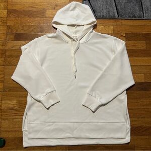 CALIA by Carrie Underwood Women's Cream Ribbed Oversized Athletic Hoodie Size XL